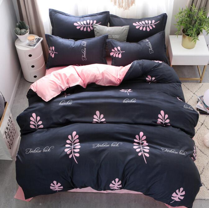 3D Pink Leaves 13091 Bed Pillowcases Quilt
