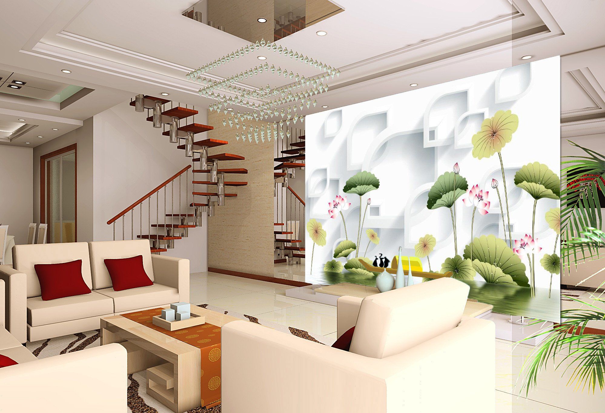 3D Water Lily Flowers 077 Wallpaper AJ Wallpaper