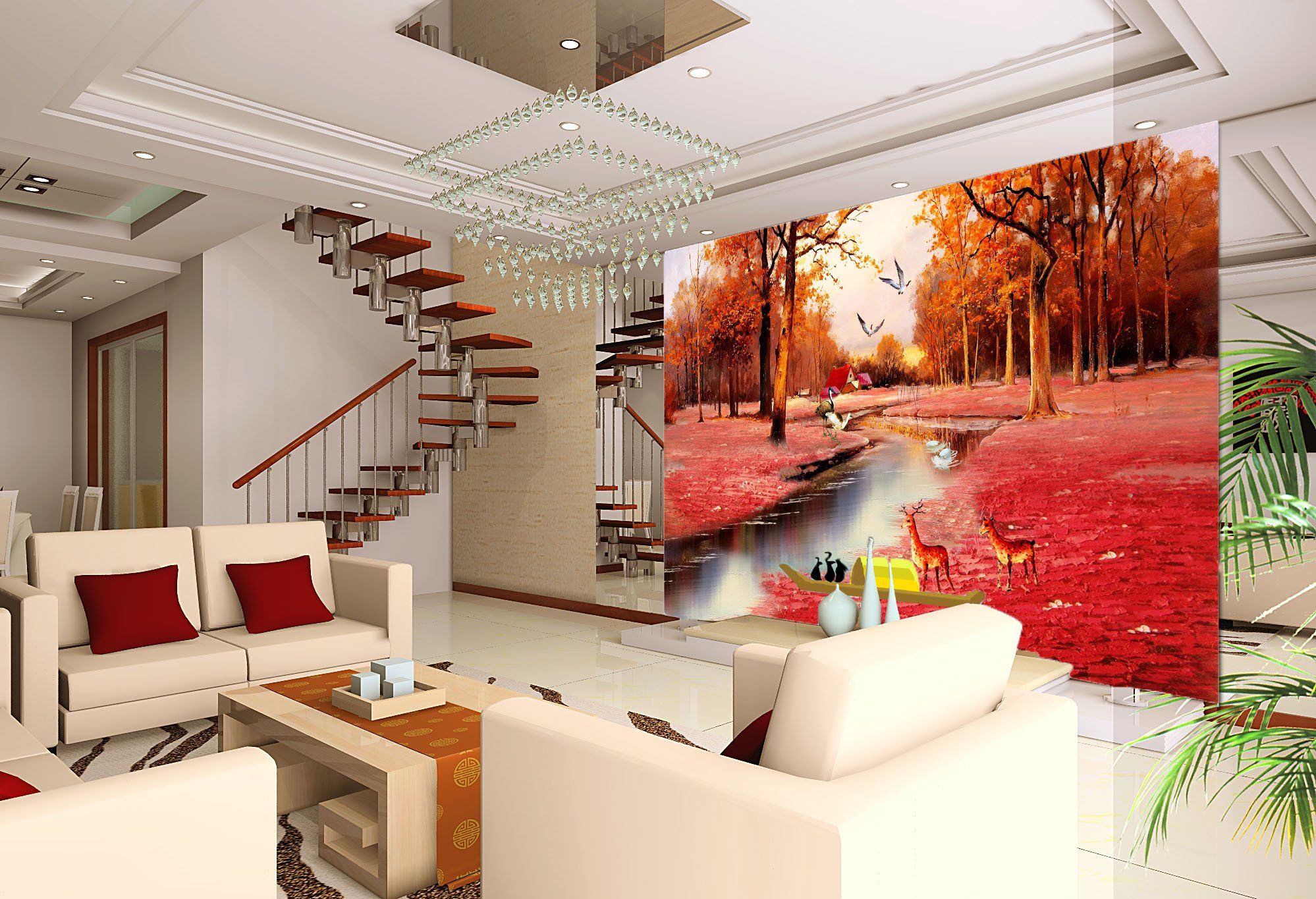 3D Jungle Forest Deer 692 Wallpaper AJ Wallpapers