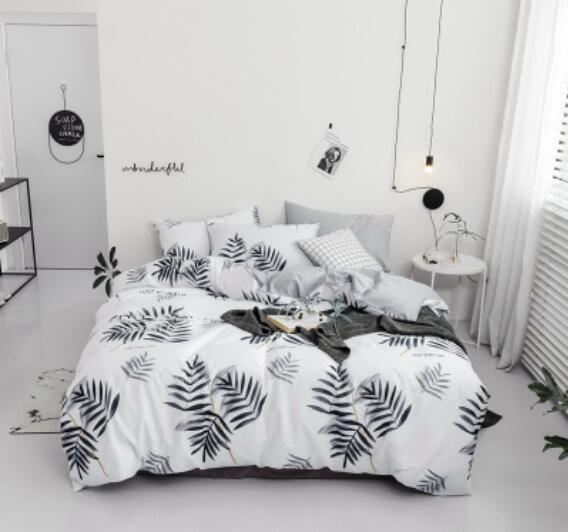 3D Black Leaves 15154 Bed Pillowcases Quilt