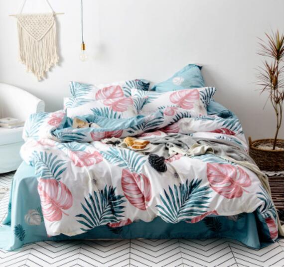 3D Red And Green Leaves 13167 Bed Pillowcases Quilt