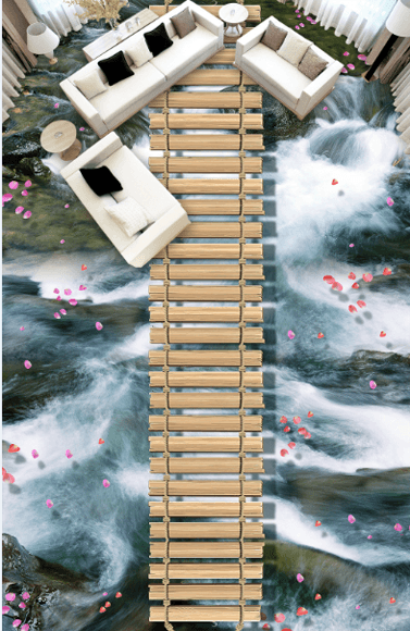 3D Wood Bridge Floor Mural Wallpaper AJ Wallpaper 2
