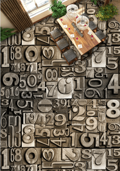 3D Numbers Floor Mural Wallpaper AJ Wallpaper 2