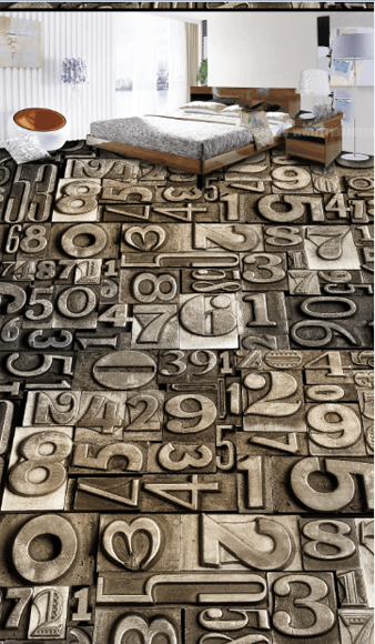 3D Numbers Floor Mural Wallpaper AJ Wallpaper 2