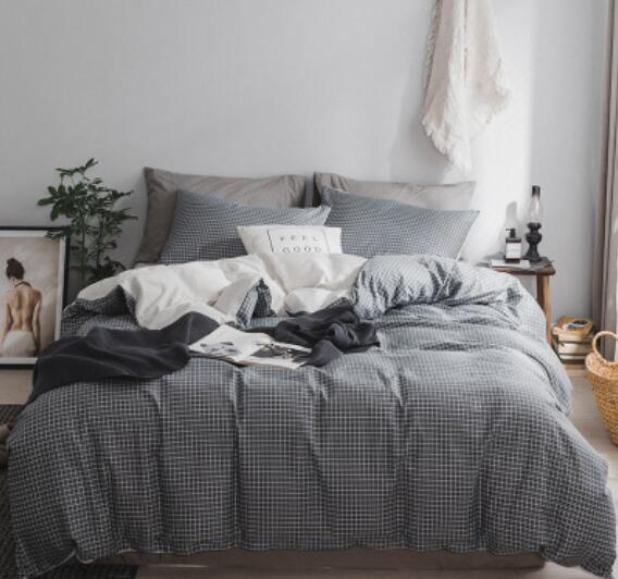 3D Dark Gray Grid 14149 Bed Pillowcases Quilt
