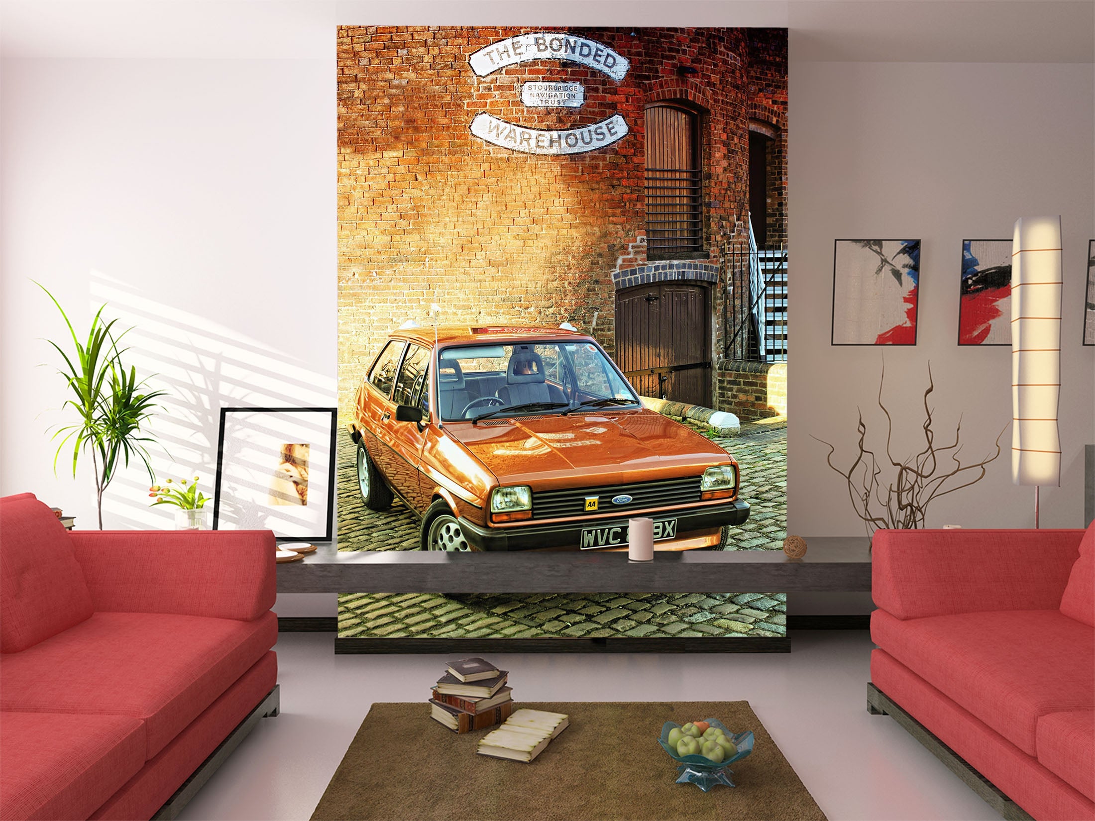 3D Brick Wall Car 432 Vehicle Wall Murals