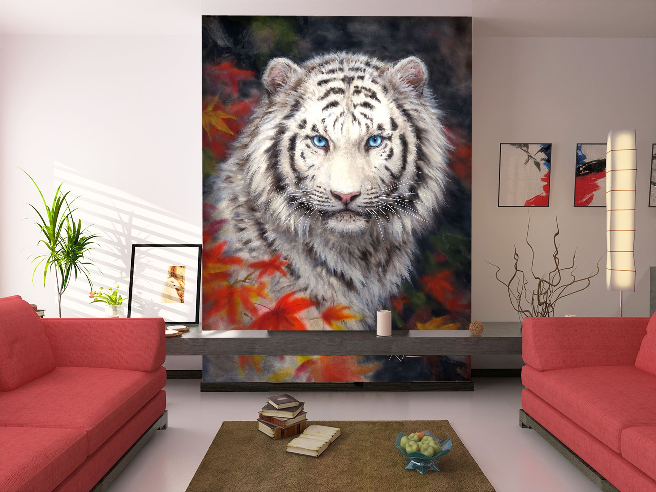 3D Maple Leaf Tiger 5503 Kayomi Harai Wall Mural Wall Murals