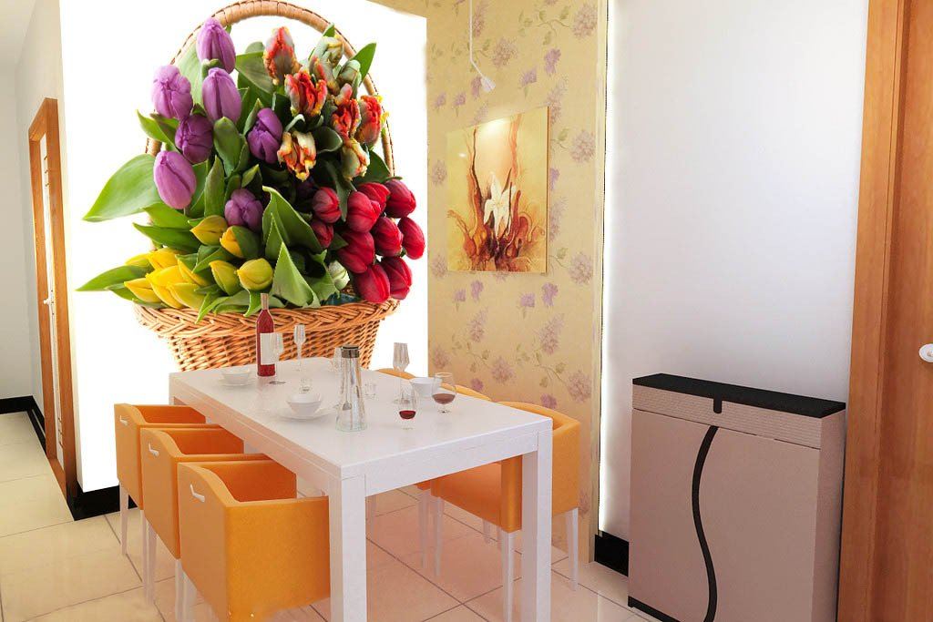Color Tulips Basket Wallpaper AJ Wallpaper