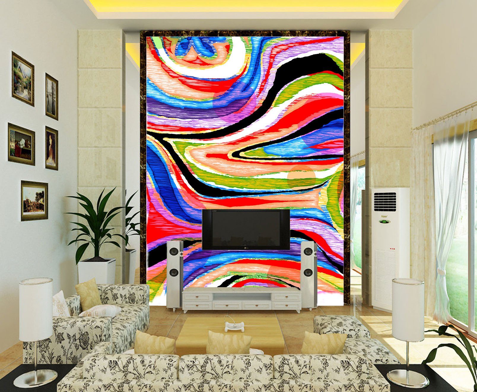 Colorful Winding Lines Wallpaper AJ Wallpaper