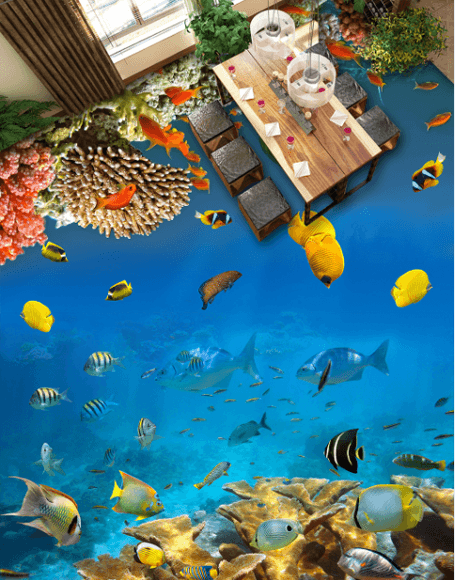3D Underocean World Floor Mural Wallpaper AJ Wallpaper 2