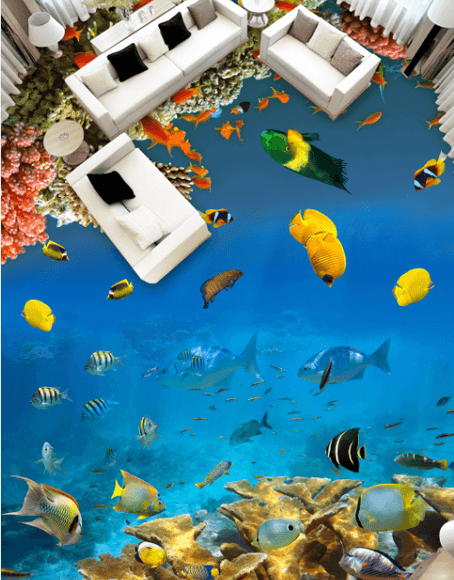 3D Underocean World Floor Mural Wallpaper AJ Wallpaper 2