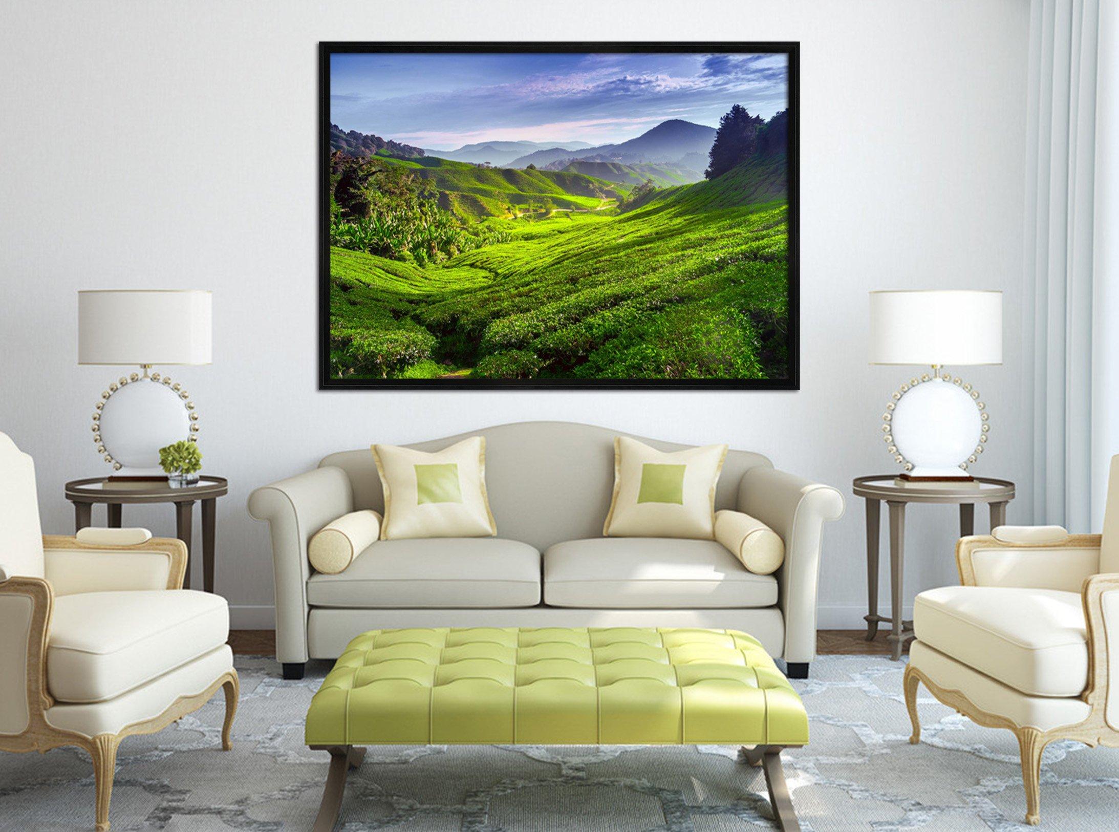3D Green Fields 184 Fake Framed Print Painting Wallpaper AJ Creativity Home