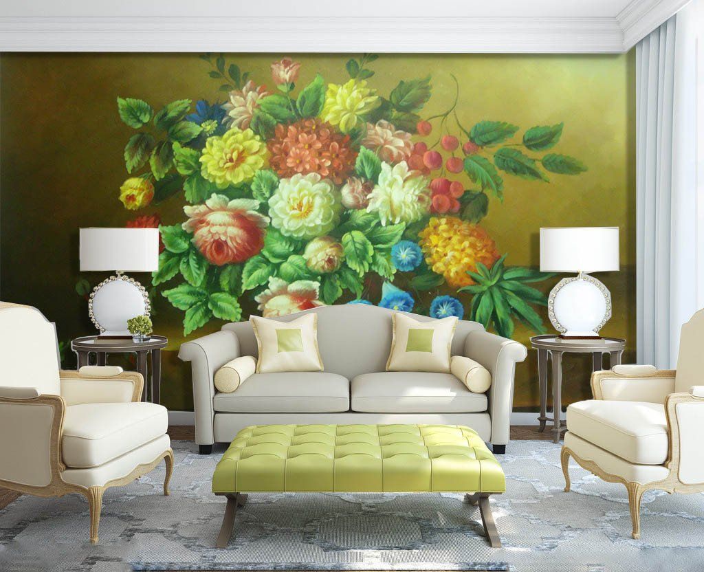 Pineapple And Flowers Wallpaper AJ Wallpaper 2