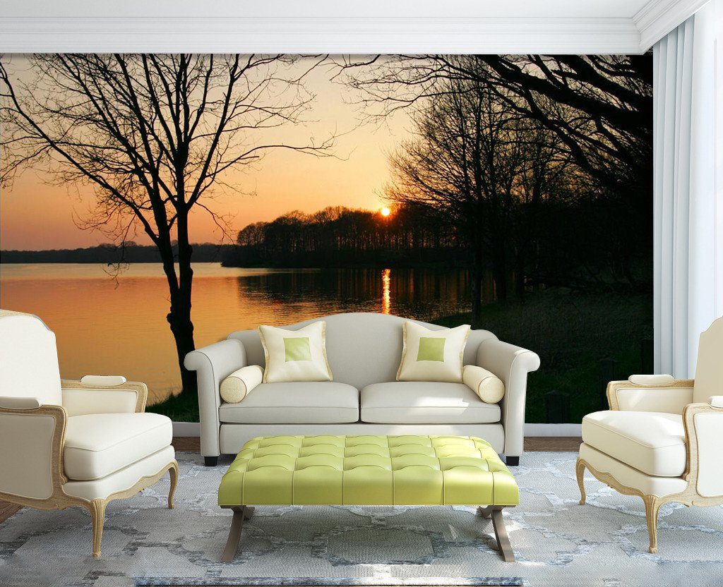 Lakeside Sunset Glow 8 Wallpaper AJ Wallpaper 1