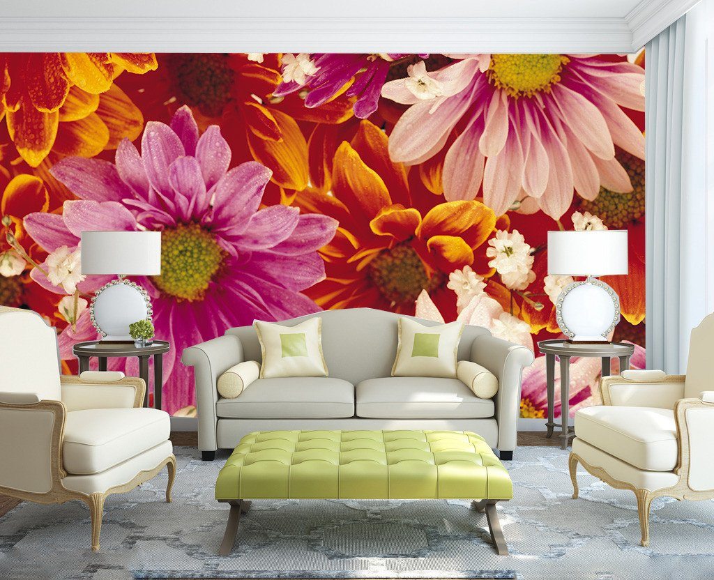 Bright Colors Blossoms Wallpaper AJ Wallpaper