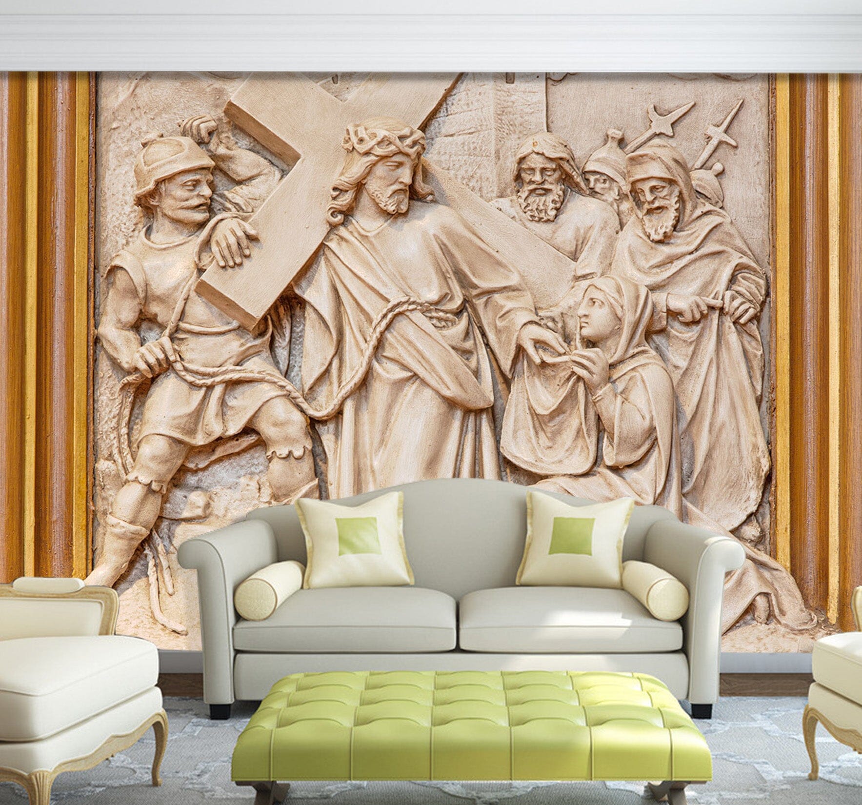 3D Carving Old Man 1537 Wall Murals Wallpaper AJ Wallpaper 2