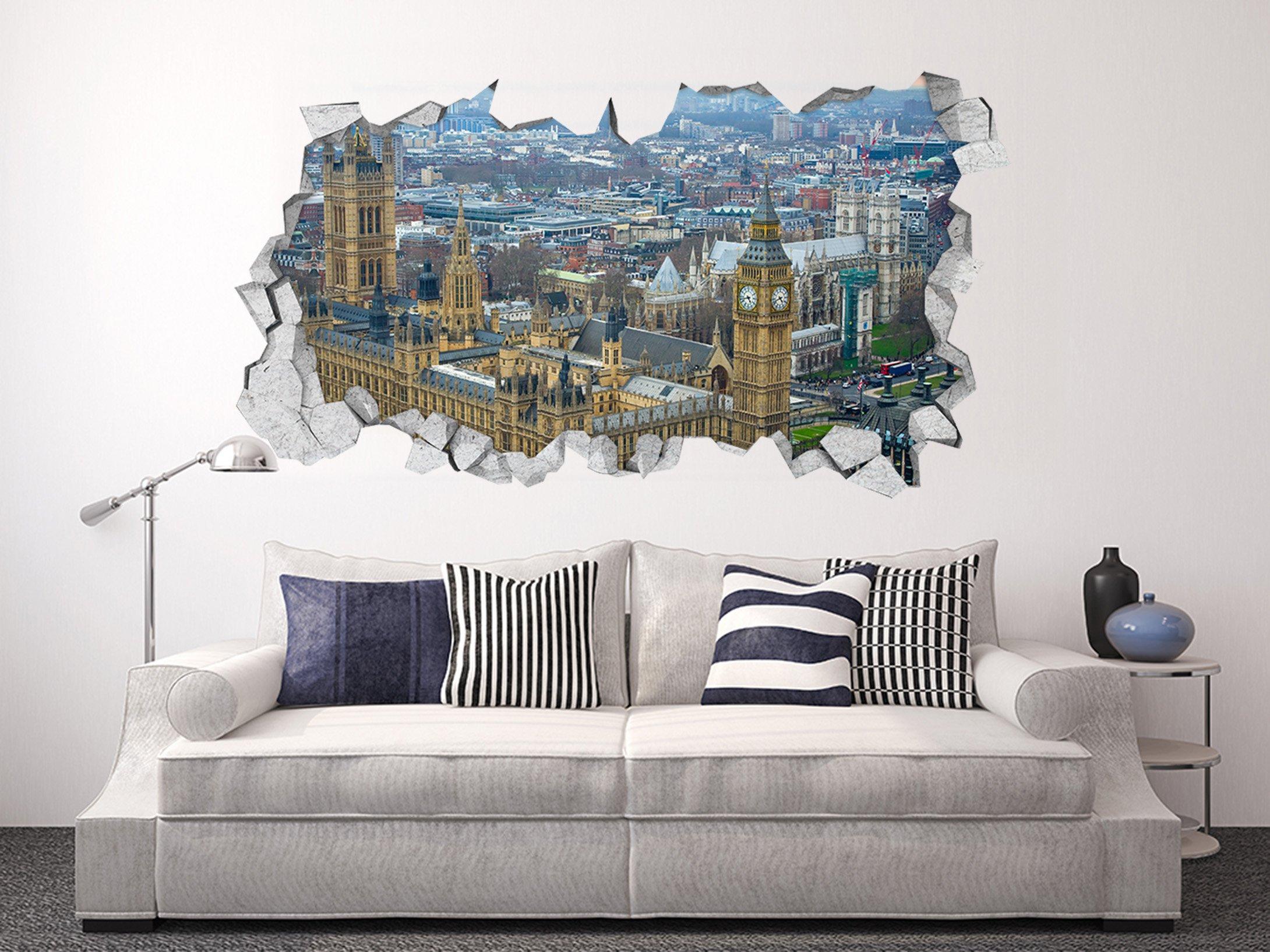 3D London Scenery 072 Broken Wall Murals Wallpaper AJ Wallpaper