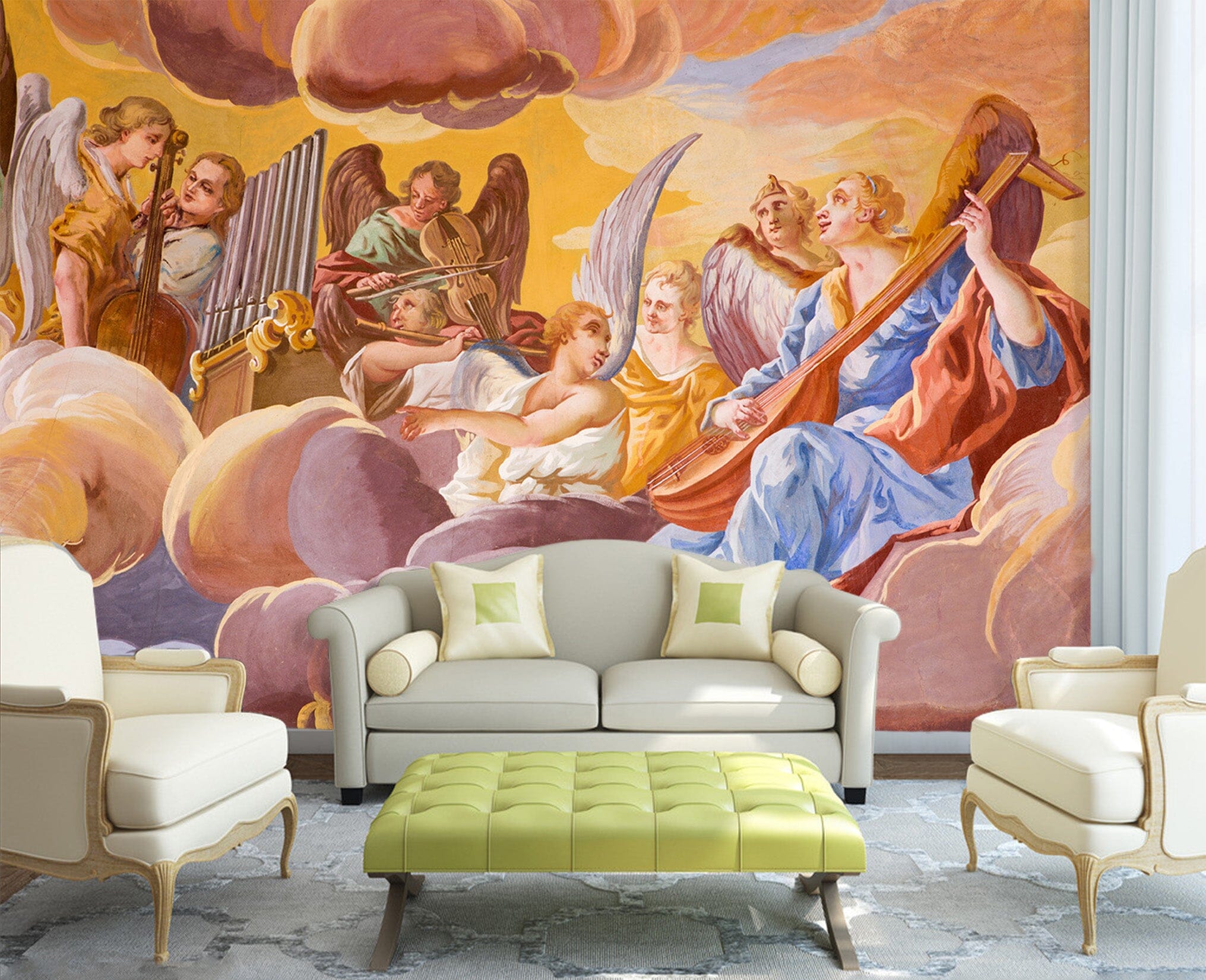 3D Play The Harp 1540 Wall Murals Wallpaper AJ Wallpaper 2