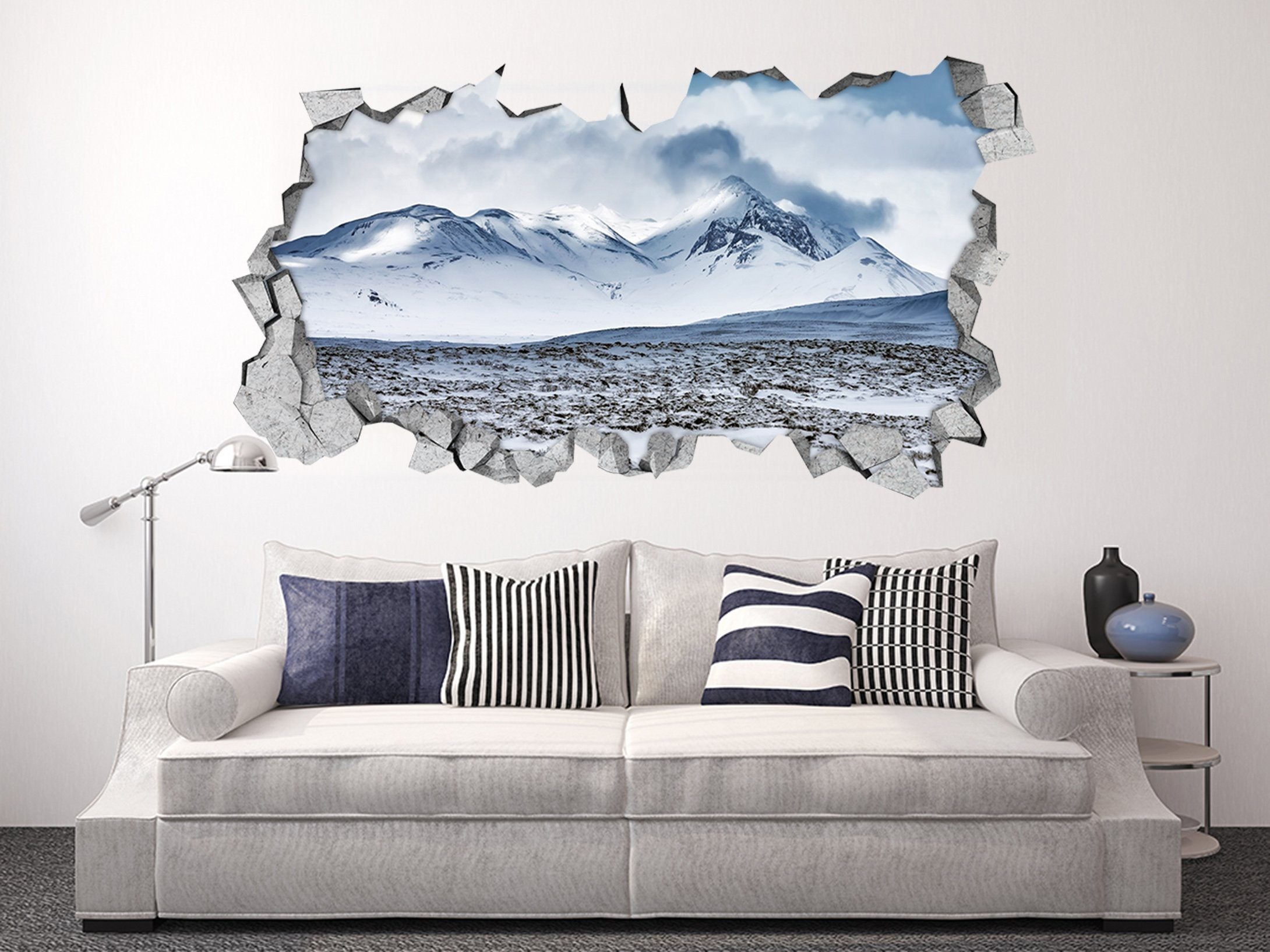 3D Snow Mountains 307 Broken Wall Murals Wallpaper AJ Wallpaper
