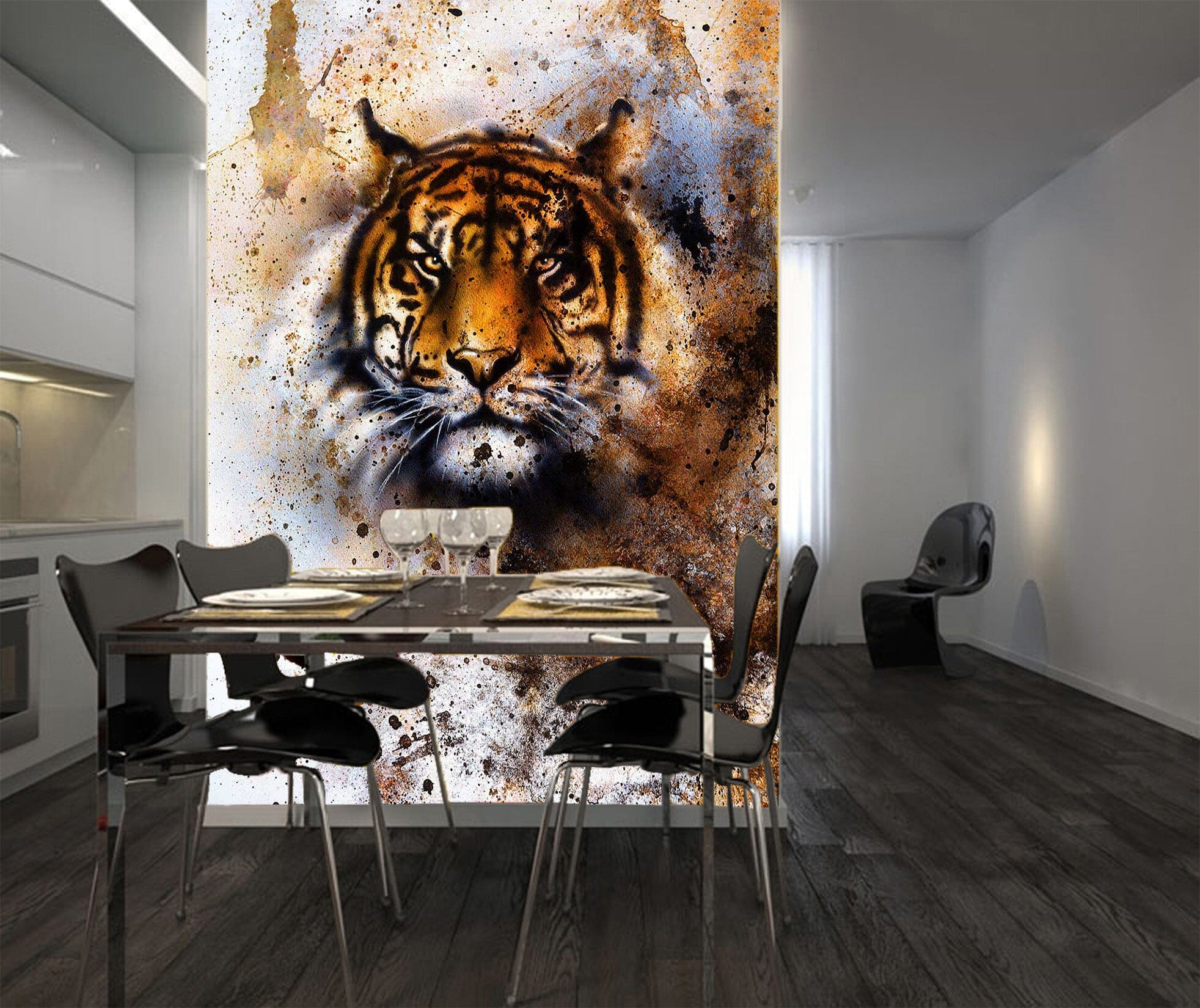 3D Graffiti Tiger 134 Wall Murals Wallpaper AJ Wallpaper 2