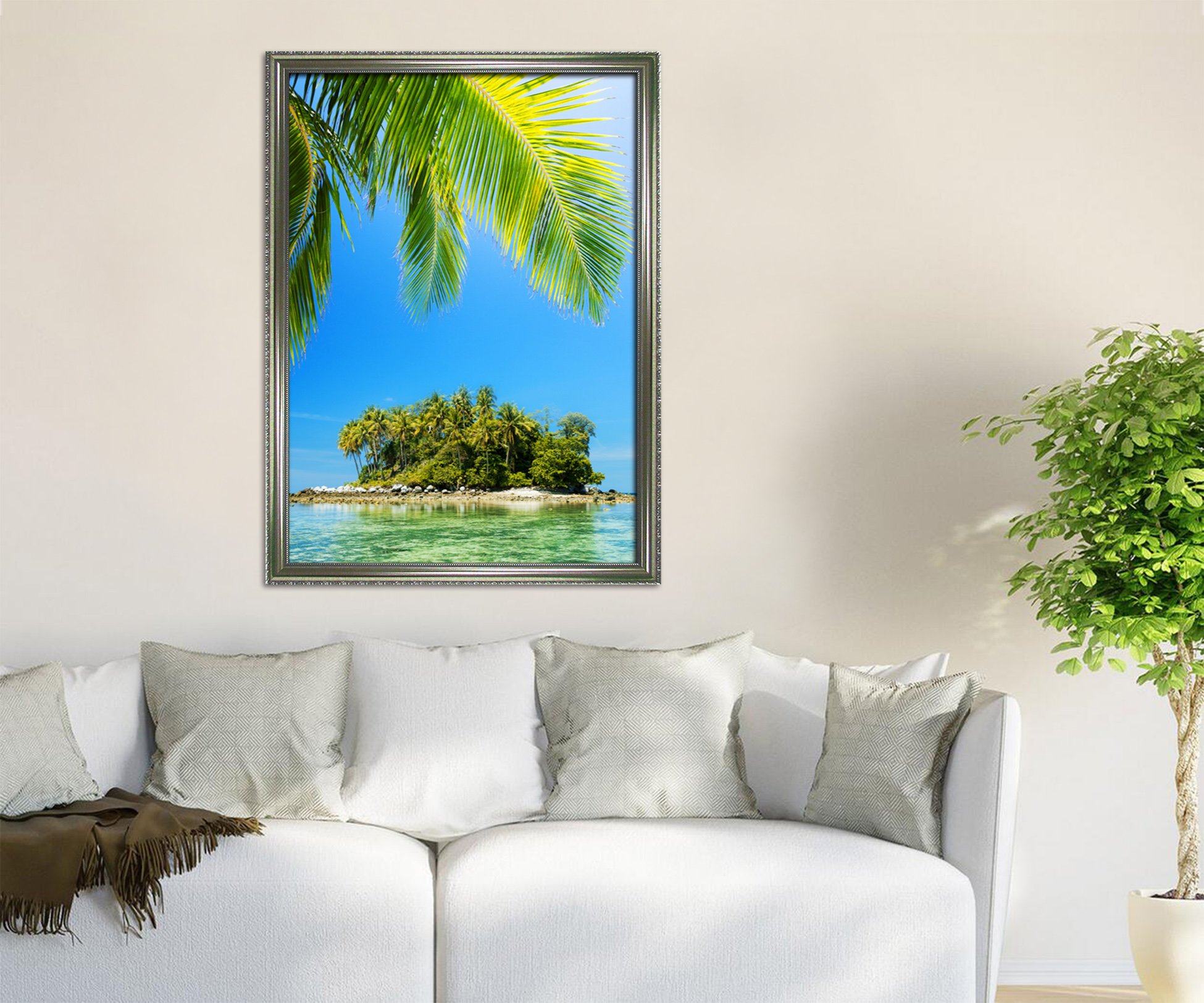 3D Small Island 143 Fake Framed Print Painting Wallpaper AJ Creativity Home