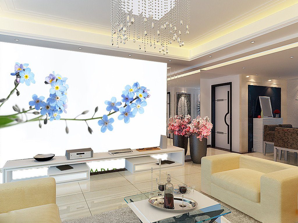 Blue Flowers 2 Wallpaper AJ Wallpaper