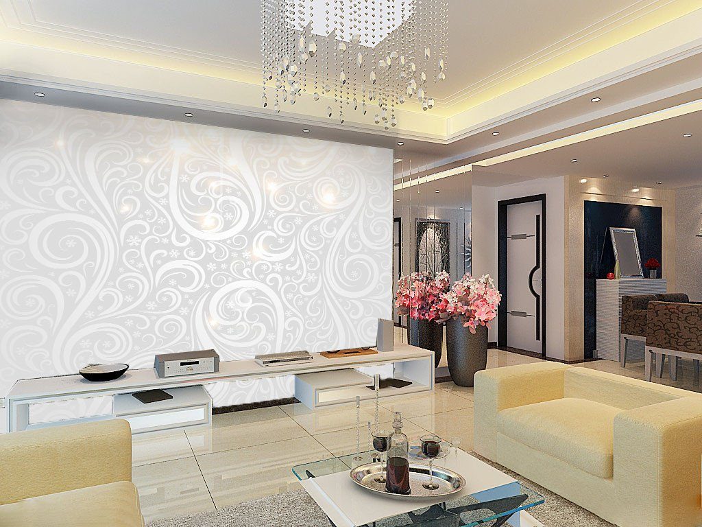 White Floral Wallpaper AJ Wallpaper