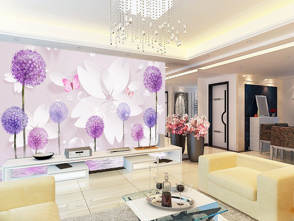 3D Purple Violet Flower 193 Wallpaper AJ Wallpaper