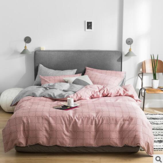 3D Pink Plaid 17133 Bed Pillowcases Quilt