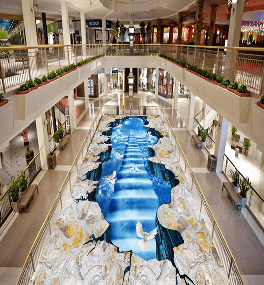 3D Heaven Ladder Floor Mural Wallpaper AJ Wallpaper 2
