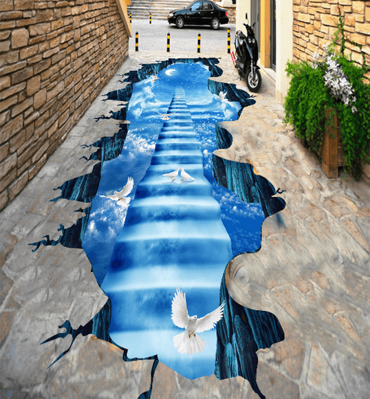 3D Heaven Ladder Floor Mural Wallpaper AJ Wallpaper 2