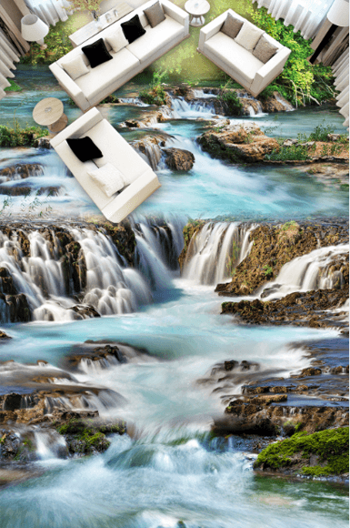 3D Wide River Floor Mural Wallpaper AJ Wallpaper 2