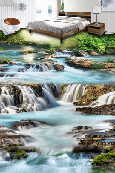 3D Wide River Floor Mural Wallpaper AJ Wallpaper 2