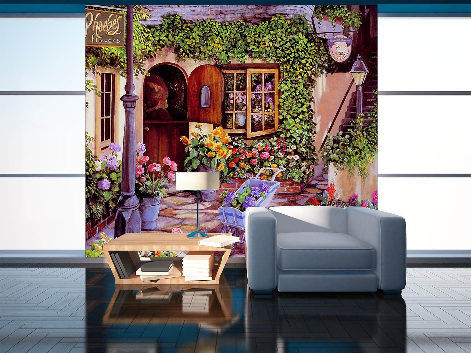 Yard Flowers Wallpaper AJ Wallpaper