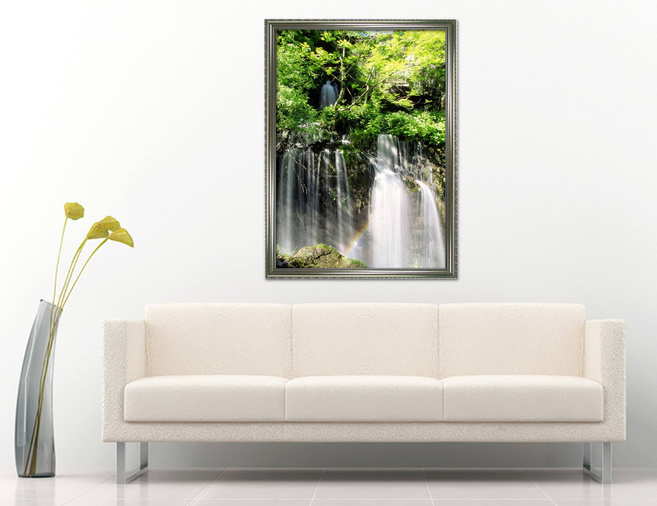 3D Waterfall Woods 010 Fake Framed Print Painting Wallpaper AJ Creativity Home