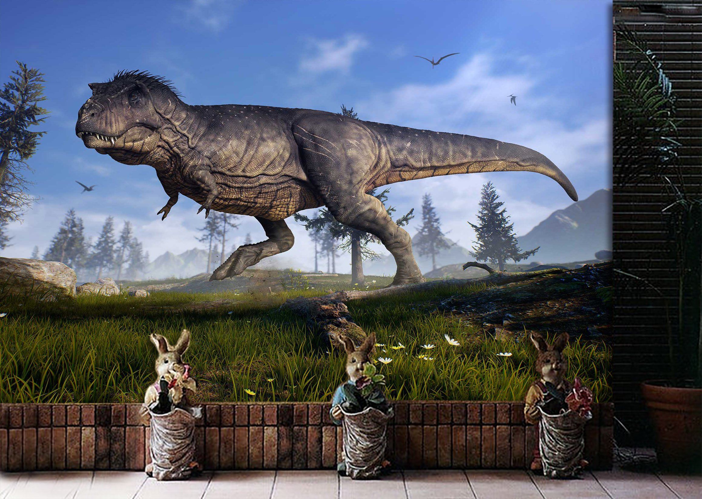 3D Tyrannosaurus Rex Flower 224 Wallpaper AJ Wallpaper