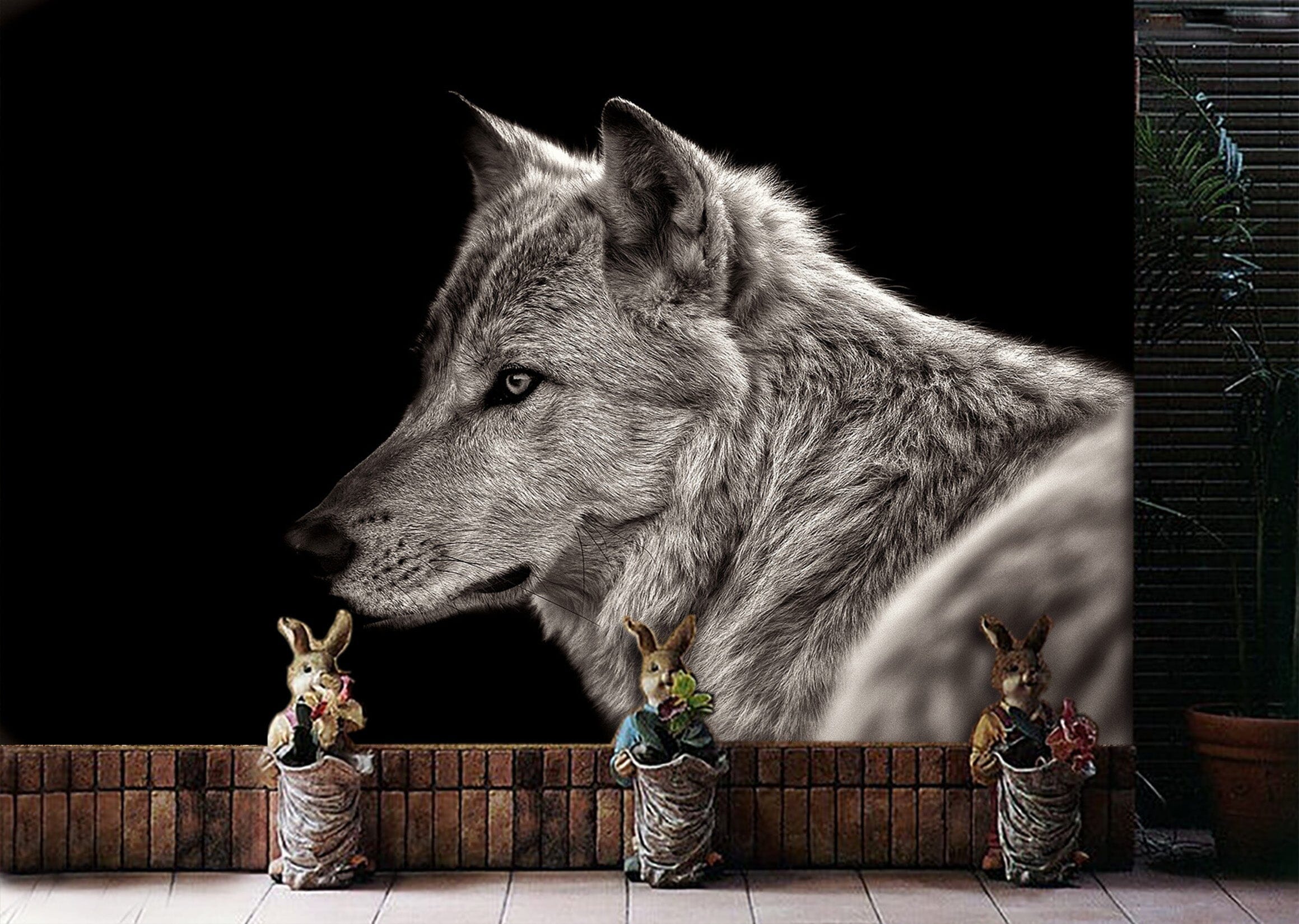 3D Black Wolf 298 Wall Murals Wallpaper AJ Wallpaper 2