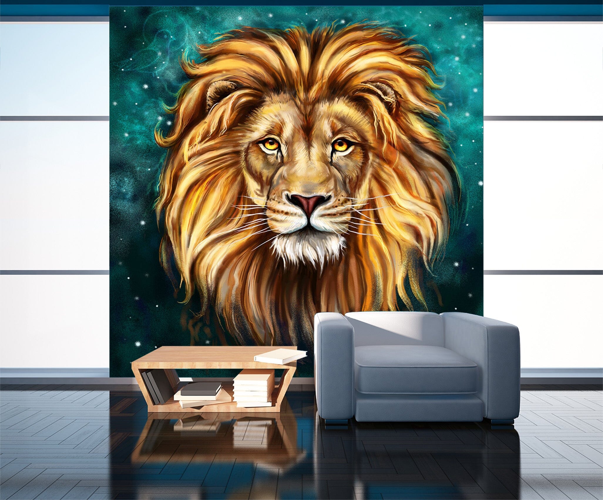 3D Lion Head Pattern 326 Wall Murals Wallpaper AJ Wallpaper 2