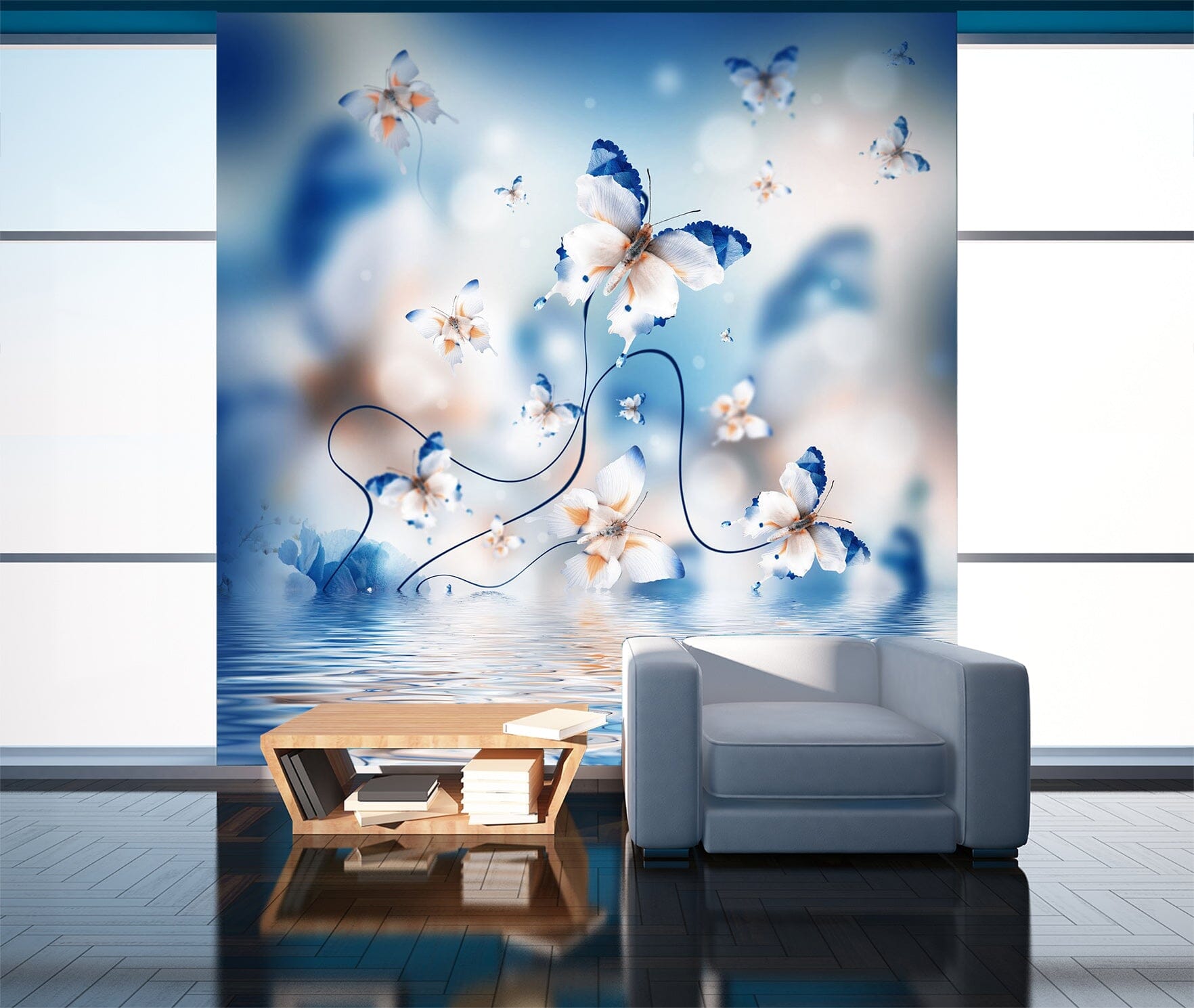 3D Butterfly Fower 1052 Wall Murals Wallpaper AJ Wallpaper 2