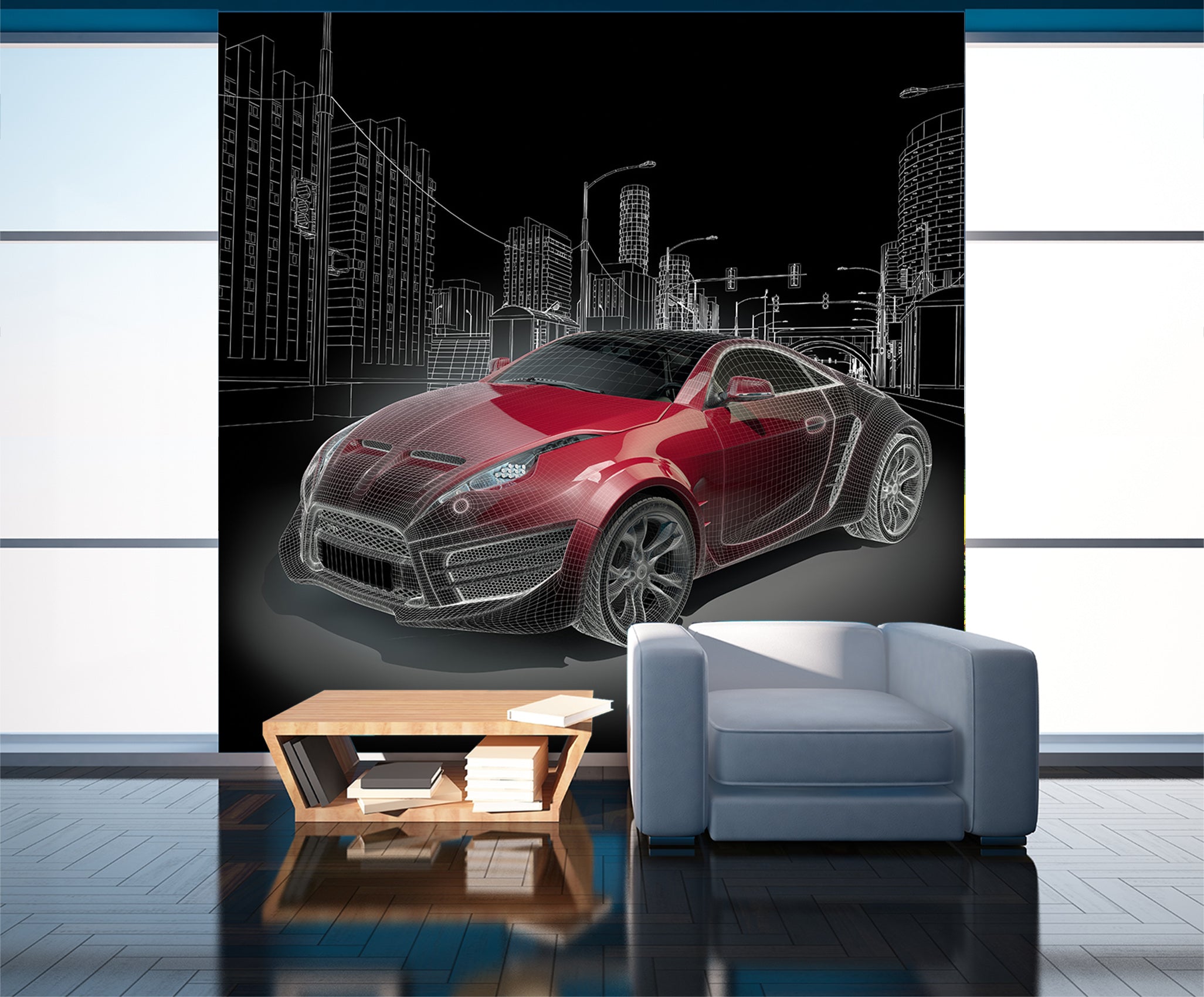 3D Building Car 003 Vehicle Wall Murals