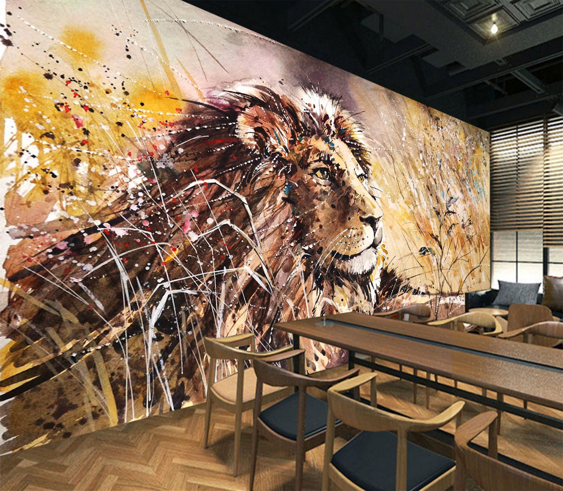 3D Oil Painting Lion 511 Wallpaper AJ Wallpaper 2