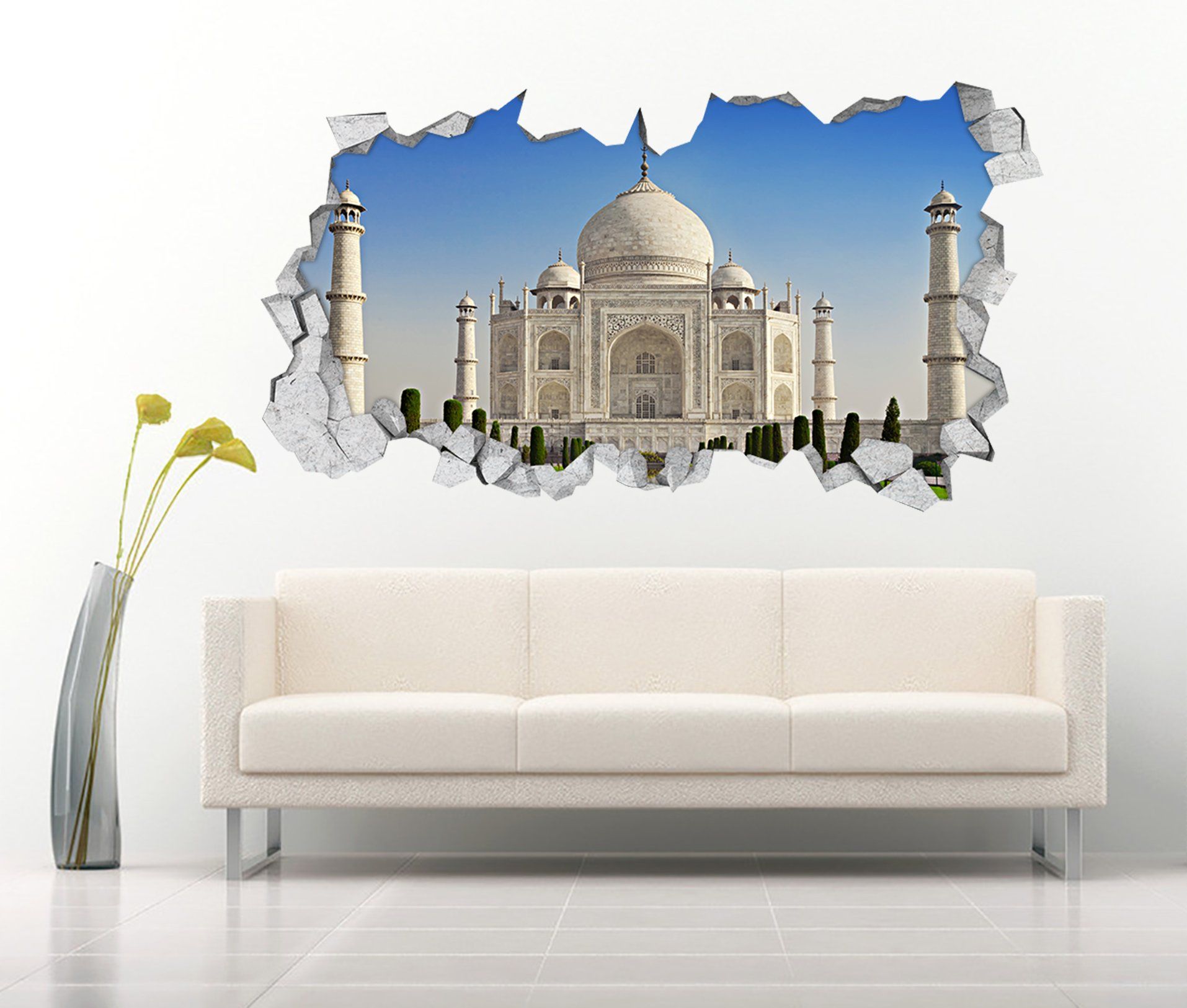 3D Pretty Taj Mahal 341 Broken Wall Murals Wallpaper AJ Wallpaper