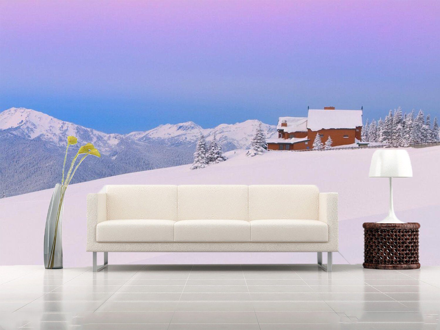 Snowy Hillside And Huts 34 Wallpaper AJ Wallpaper 1