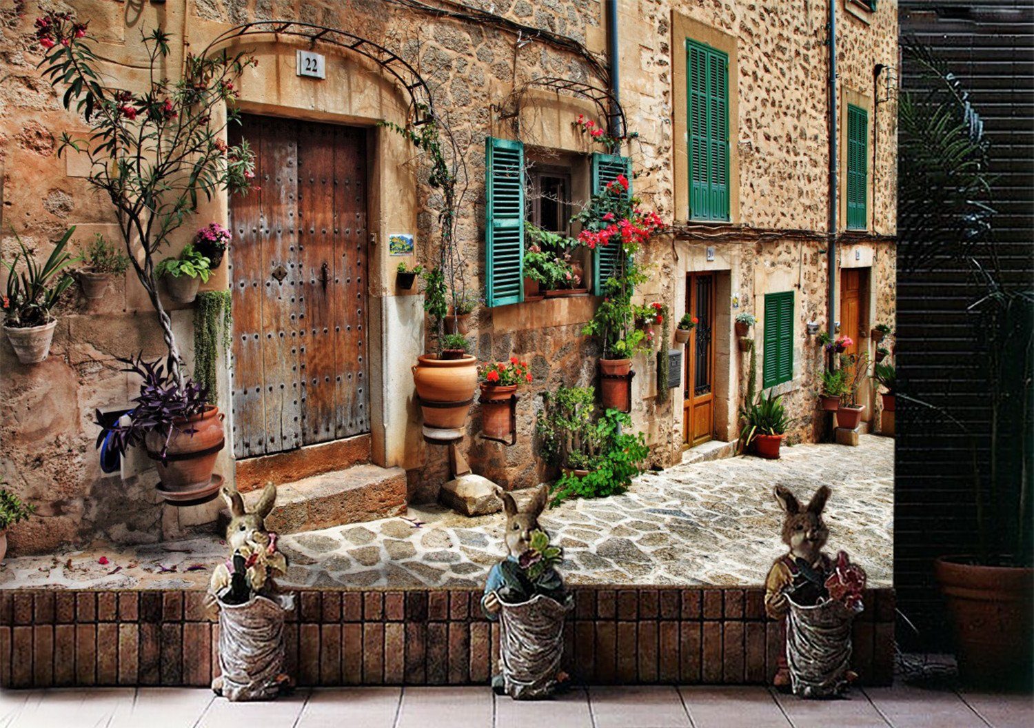 3D Town Street Door 626 Wallpaper AJ Wallpaper