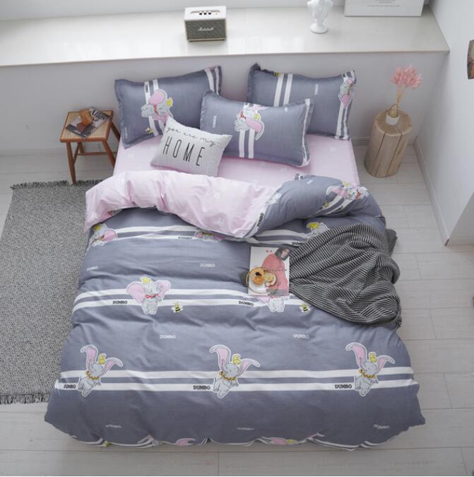 3D Gray Dumbo 12080 Bed Pillowcases Quilt