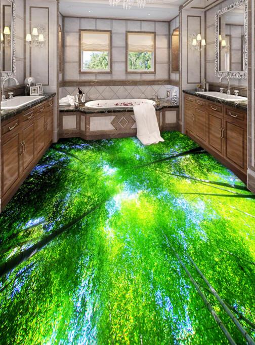 3D Bamboo Forest Top Floor Mural Wallpaper AJ Wallpaper 2