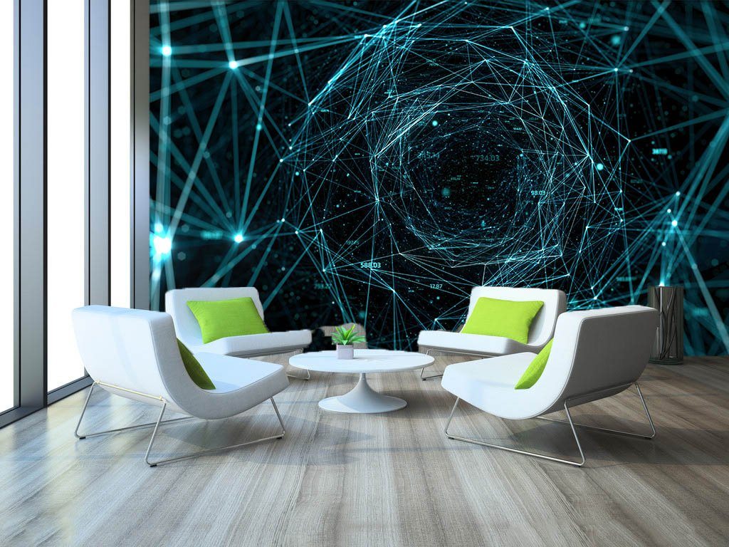 3D Blue Line 143 Wallpaper AJ Wallpaper