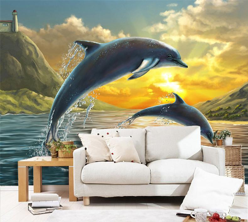 3D Jumping Dolphins 464 Wallpaper AJ Wallpaper