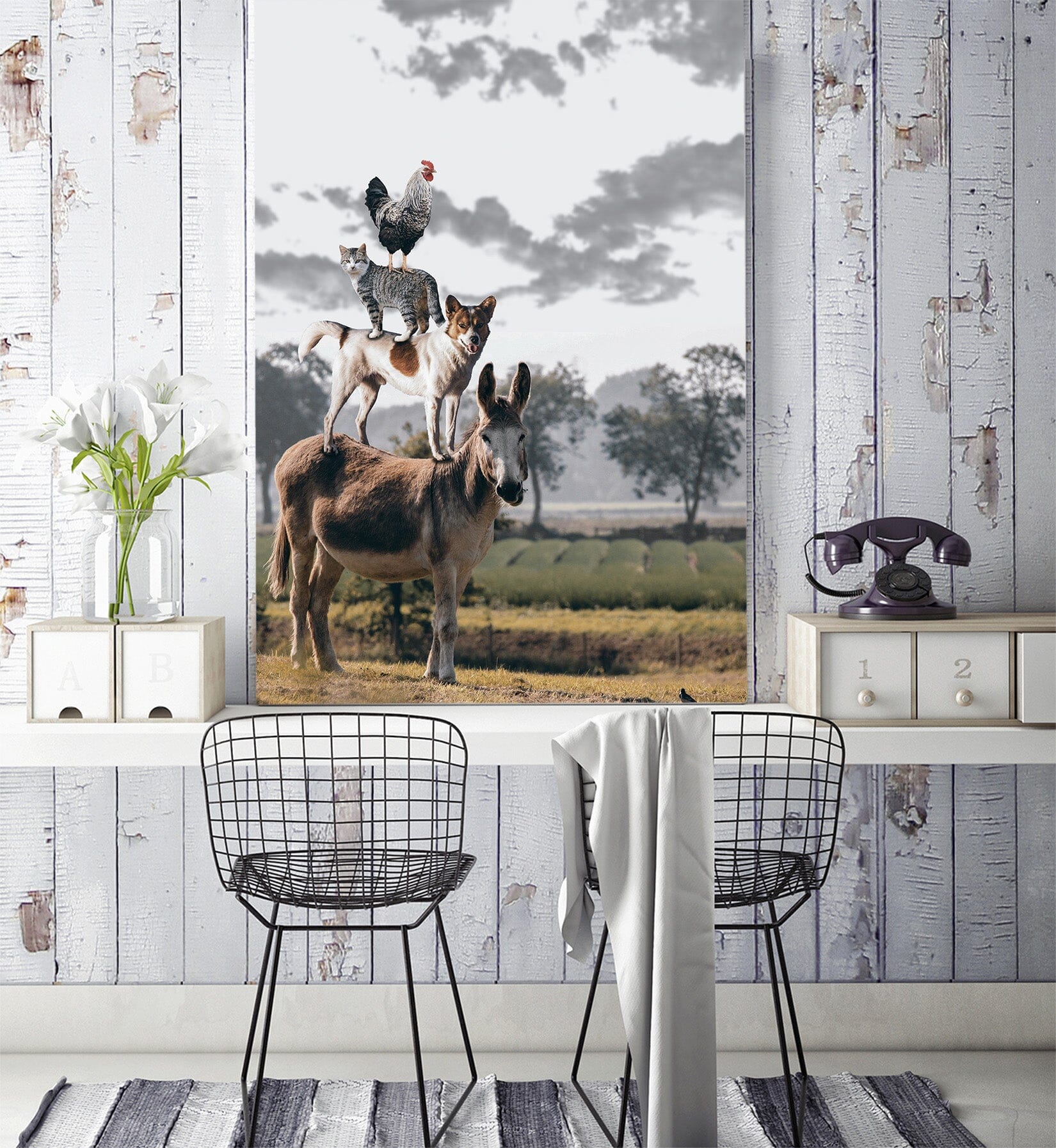 3D Donkey Puppy 125 Wall Murals Wallpaper AJ Wallpaper 2