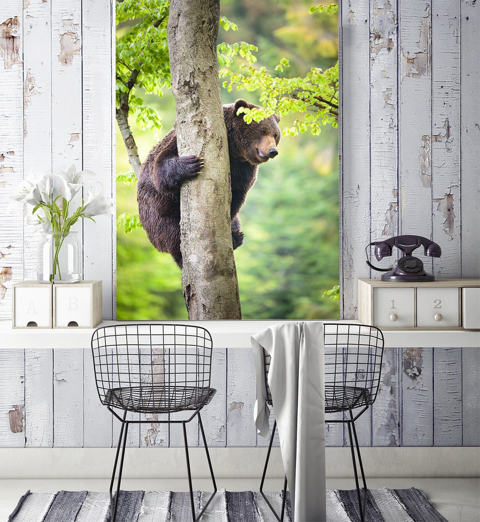 3D Forest Bear 133 Wall Murals Wallpaper AJ Wallpaper 2
